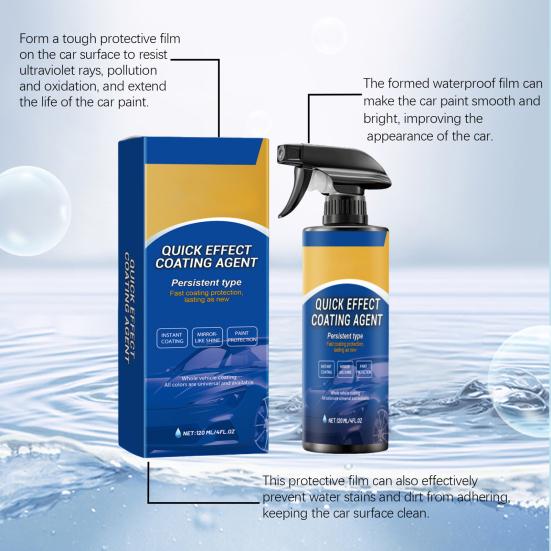 Snelwerkende Auto Coating Spray Geavanceerde Nanotechnologie 120ml Snelle Auto Coatingspray Waterloze Reiniger Langdurige Glans Hydrofobe Bescherming voor