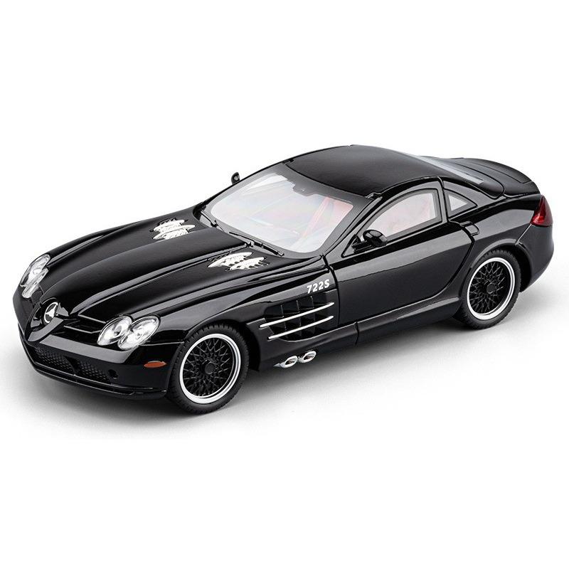 Modellino Auto Giocattolo in Lega 1/24 Mercedes-Benz SLR Supercar Diecasts Colata in Metallo Giocattoli Auto con Suono e Luce per Bambini Veicolo