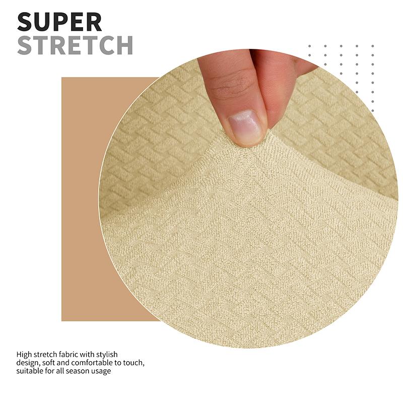 1PC Rectangle Protector Elastic Jacquard All-inclusive Ottoman Cover Solid Color Home Decor Anti Slip Footstool Cover