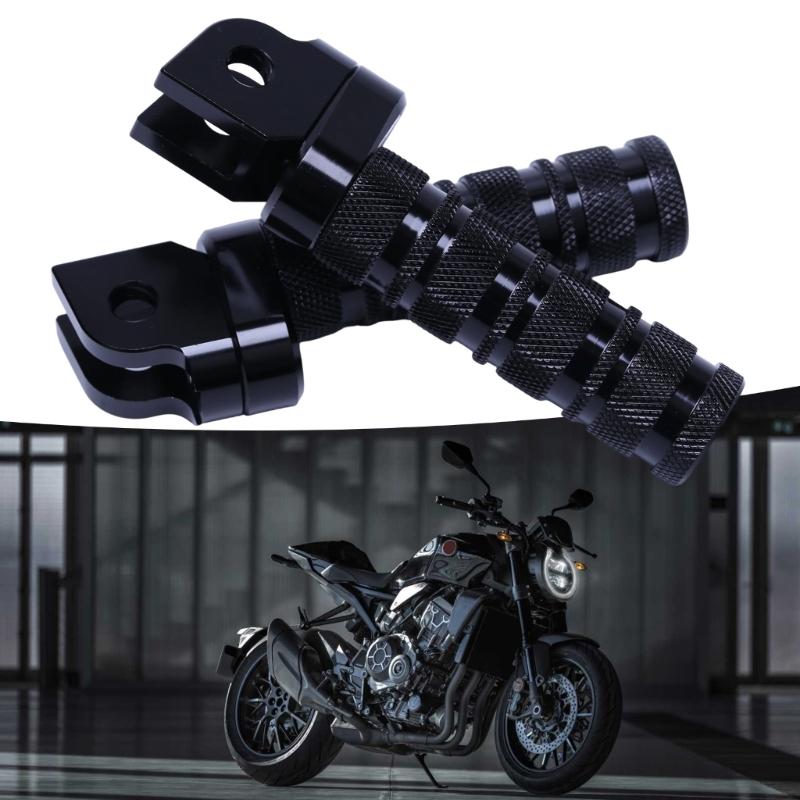 Knurled Motorcycle Foot Pegs with Forked Mounting-Hole End, Machined Aluminum Assembly for Replacement Projects