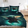 Baby Yoda Print 3Pcs Bedding Setduvet Cover With 2 Bedropillowcase Home Birthday Gift