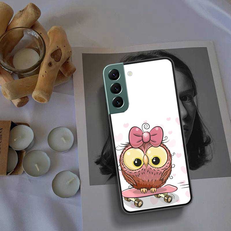 Cute Owl Hearts Lover Christmas Phone For Samsung Galaxy S24 S22 Ultra S21 Plus S20 S23 FE Case S10 S10E S9 S8 S7 Edge Cover Sil