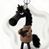 Popolari Portachiavi Cavallo Nero High Cool Sky Selection Peluche Morbido Ciondolo per Auto Portachiavi Bambola di Pezza Lavorata a Maglia per Borsa da Donna Borse per Bambini