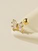 Minimalpiercing 14K Crystal Ribbon Piercing Earrings