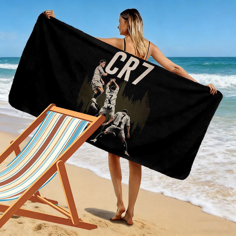 Asciugamano da Spiaggia con Stampa CR7, Asciugamano Grande Morbido ad Asciugatura Rapida per Spiaggia Campeggio Nuoto