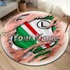Crest Emblem Custom Name Round Area Rug Carpet Rug For Living Room Bedroom Sofa Playroom Decor Nonslip Floor Mat