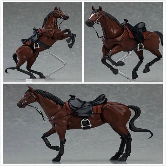 PVC Horse Figure Movable Joints Simulation Horse Figurine with Saddle Miniature Horse Model Collectible Toy Decoration Ornament