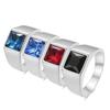 11MM Stainless Steel Square Zircon Ring Vintage Unisex Jewelry Multicolor Fashion Accessories