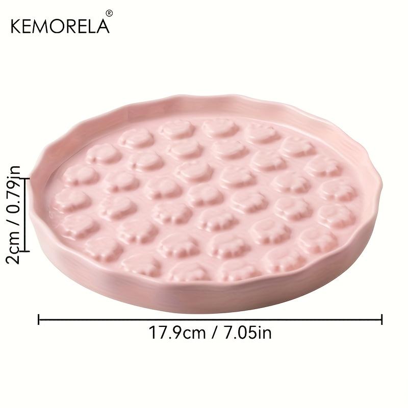 KEMORELA Ciotola Ceramica Lenta per Gatti - Ciotola Cibo per Animali Design Zampa, Piatto Anti-Ingozzamento per Gatti e Cani Piccoli