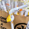 Cartoon Plastic Drinking Straws Animal Goose Animal Long Straw Drinking Tube  for Kitchen & Bar
