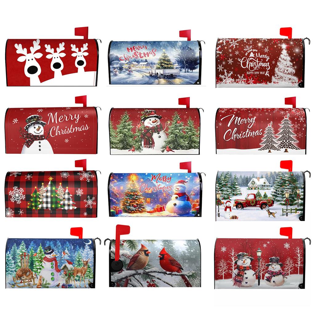 Letter Case Protection Sleeve Oversized Christmas Letter Box Cases Decorative Post Box Cover Wraps for Home Garden Outside Decor