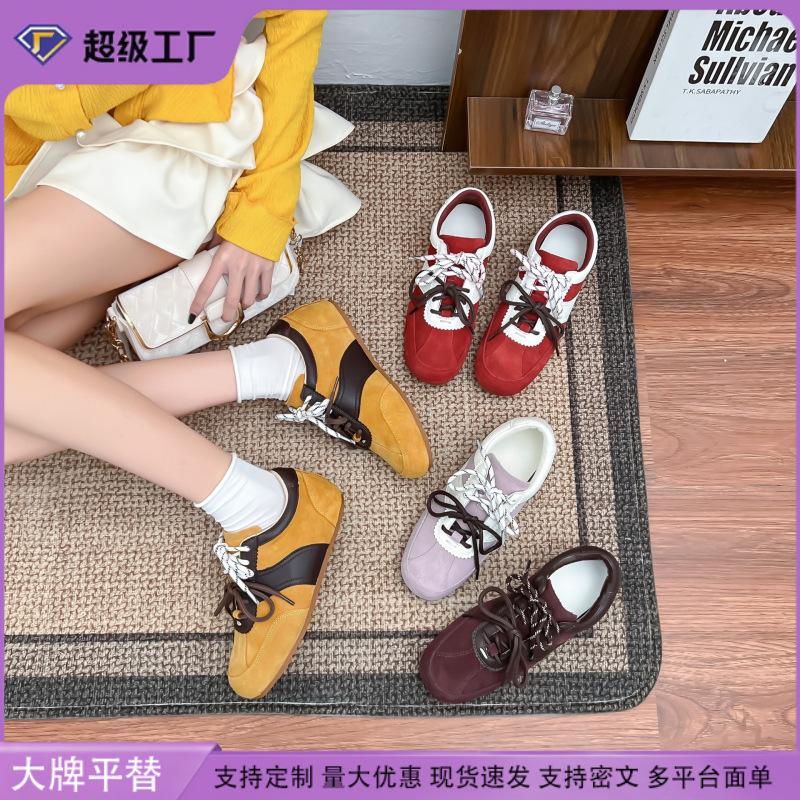Grape mother summer new retro sports shoes women's thick-soled inner height increase German training shoes women's versatile shallow mouth Forrest Gum