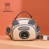 Color Blocking Fashionable Small Round Bag, Niche Design, Cute and Versatile, Hand Withdrawal, Single Shoulder Crossbody Bag