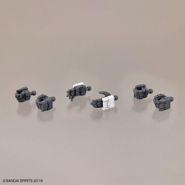BANDAI SPIRITS 30MM Option Parts Set 12 (Hand Parts/Multi-Joint) 1/144 Scale Pre-Colored Plastic Model - Gray, White.