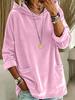 European and American new casual fashion hooded loose suede pocket solid color long-sleeved women's pullover sweater