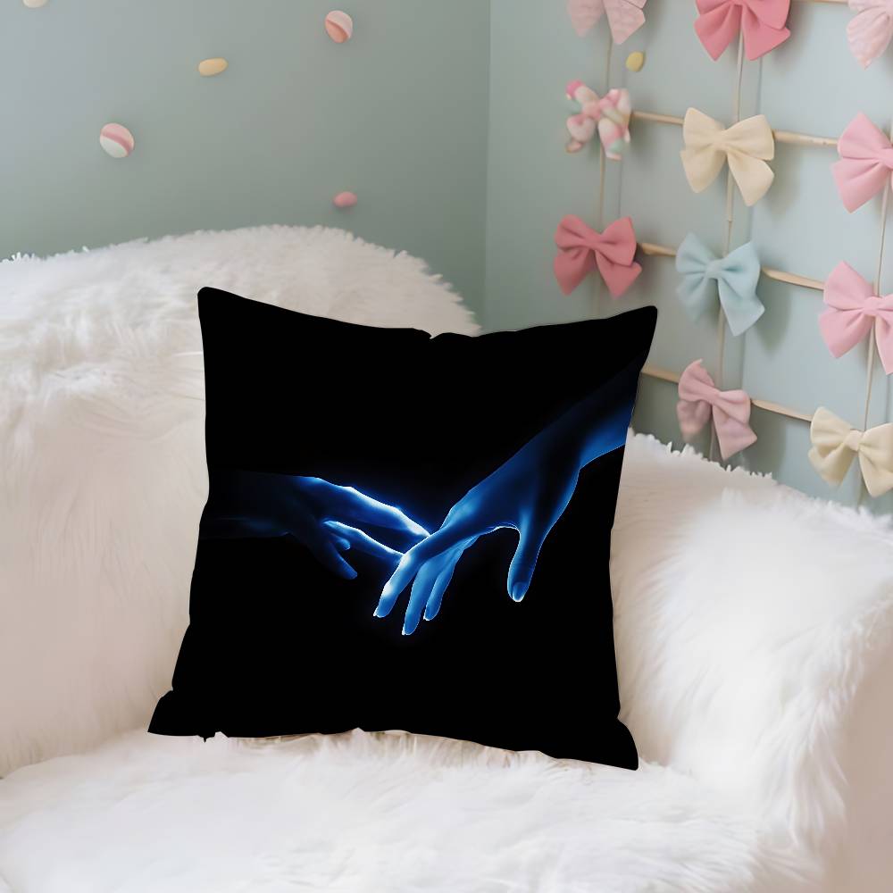 Quiet And Ethereal Blue Case Plush Fabric Soft Pillowcase Double Sided Print Cushion Cover Household Gifts
