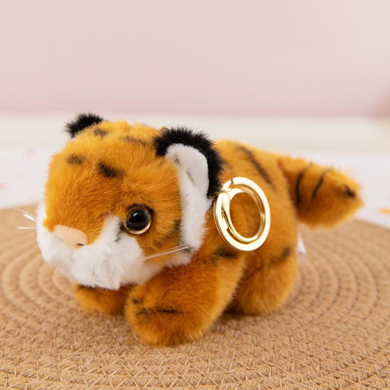 Joint Siberian tiger plush toy children's doll zoo souvenir tiger keychain backpack pendant