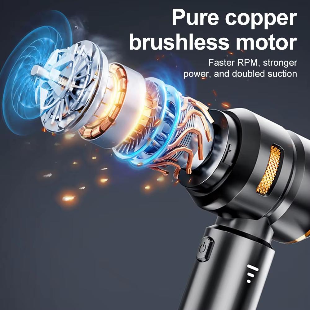 2026 New Powerful Car Vacuum Handheld Brushless Motor Auto Parts 6000mAh Large Capacity Battery Powerful Cordless Vacuum Cleaner Home Appliances