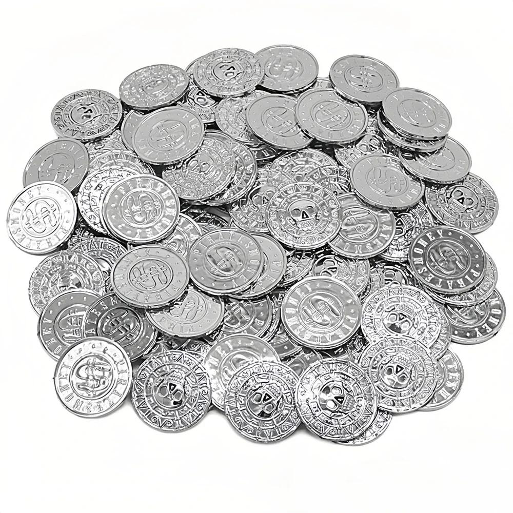 20/50/100pcs Retro Pirate Coin Party Supplies Gift Kids Favor Birthday Toys Halloween Decor Fake Treasure Plastic Game Coin