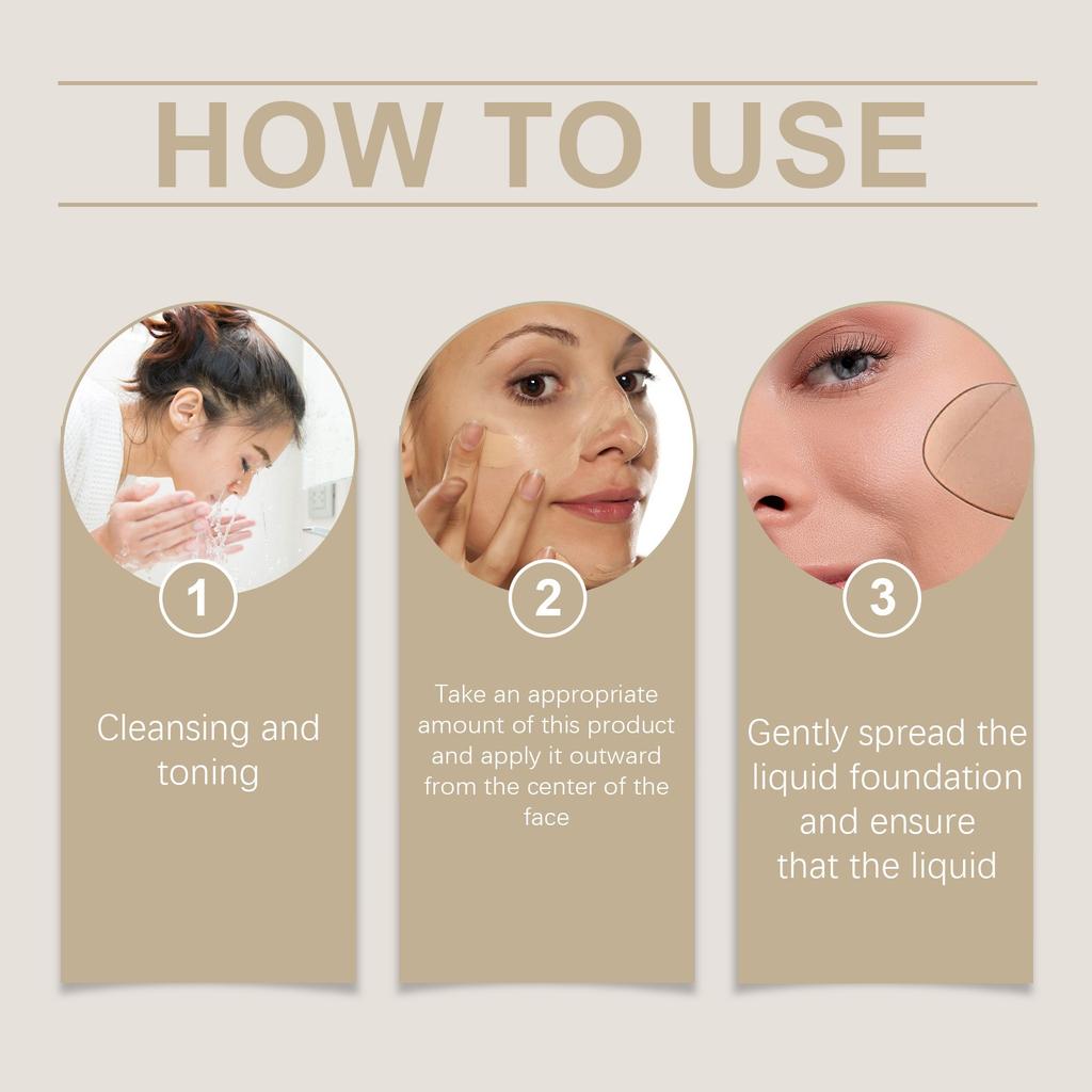 Brightening Easy Natural Concealer Light Base Skin Tone All Clear And Moisturizing Liquid Foundation 12ml