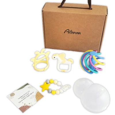 Agaphra Baby Teether Gift Set, 6 Types, Yellow, 1 Set, Korean Baby Products