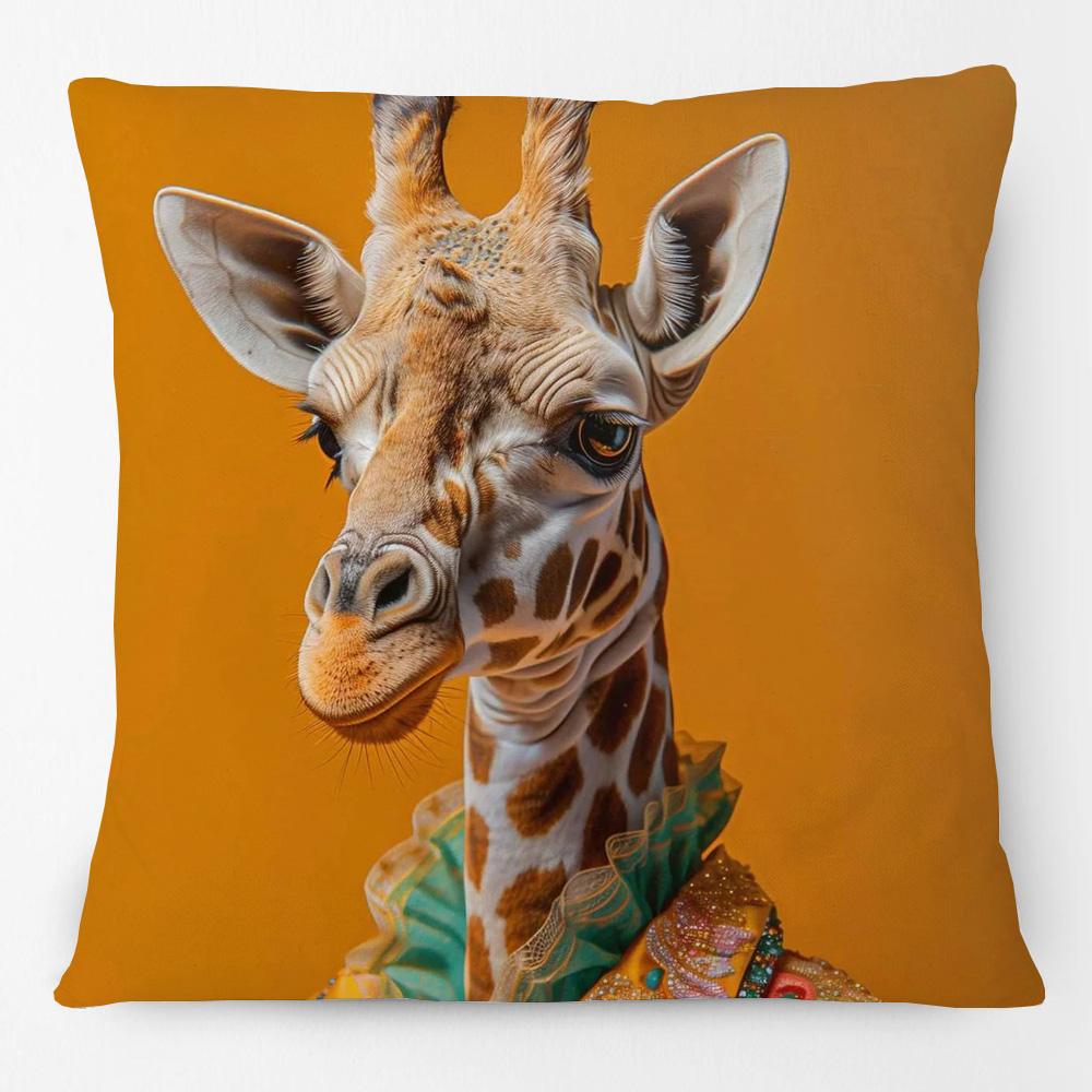 Fashion Chic Floral Animals Posters Cushion Cover Tiger Leopard Highland Cow Cockatoo Cat Dog Print Pillow Case