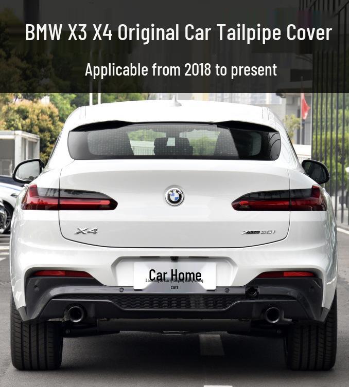 Black Round Tailpipe Cover for BMW X3/X4 G01/G02 - No Damage Installation