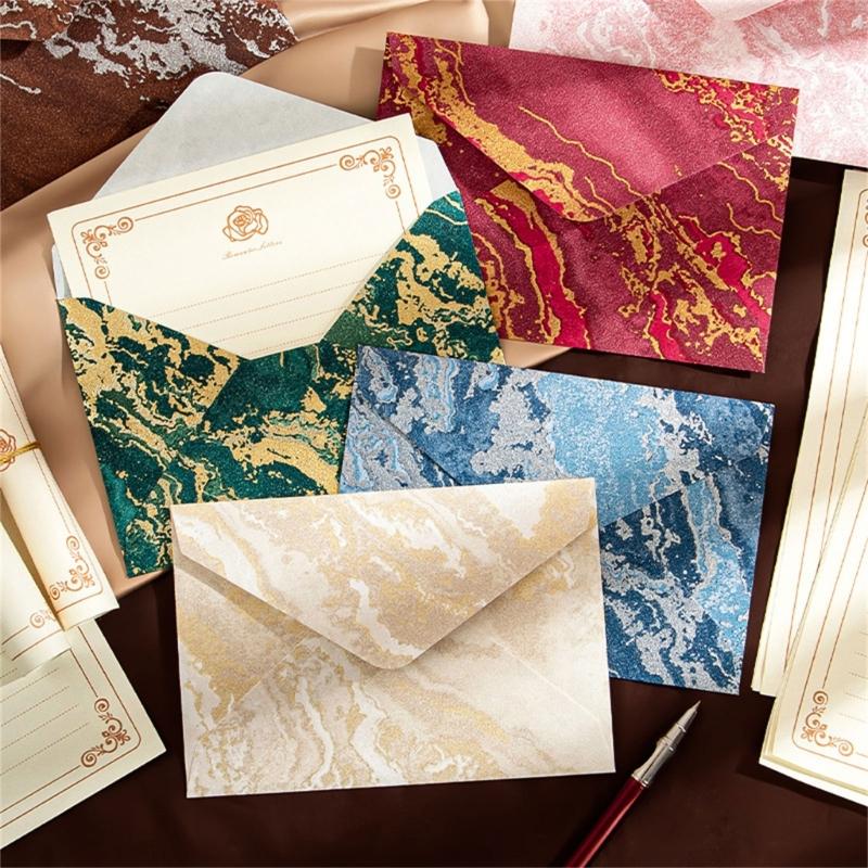 1 set kinesisk stil brevpapper och kuvert set Retro brevpapper med kuvert Skrivpapper för presentkort