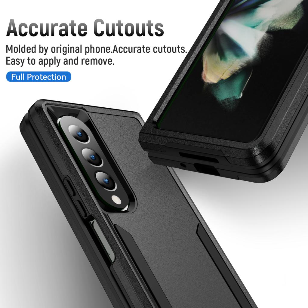 2 In 1 Hybrid Rugged Armor Shockproof Phone Case For Samsung Galaxy Z Fold 4 TPU Frame Hard Plastic Protective Back Cover Fundas