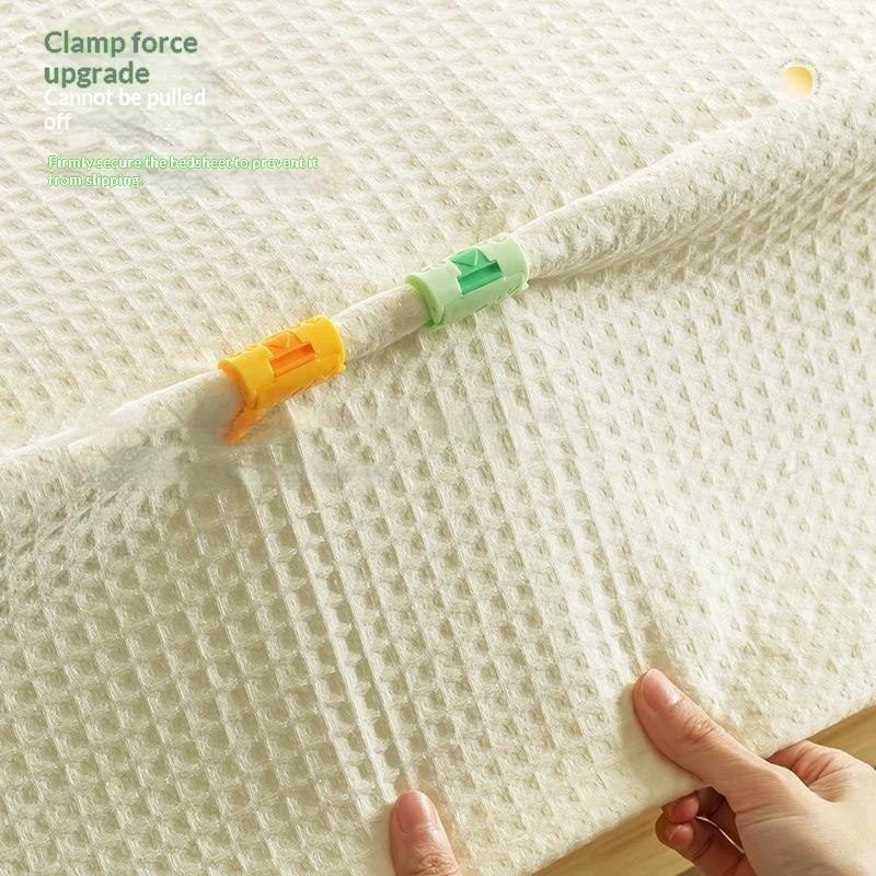 Bed Sheet Clips Heavy Duty Slip Resistant Plastic Fasteners Portable Quilt Grippers for Renters Bedding Fix