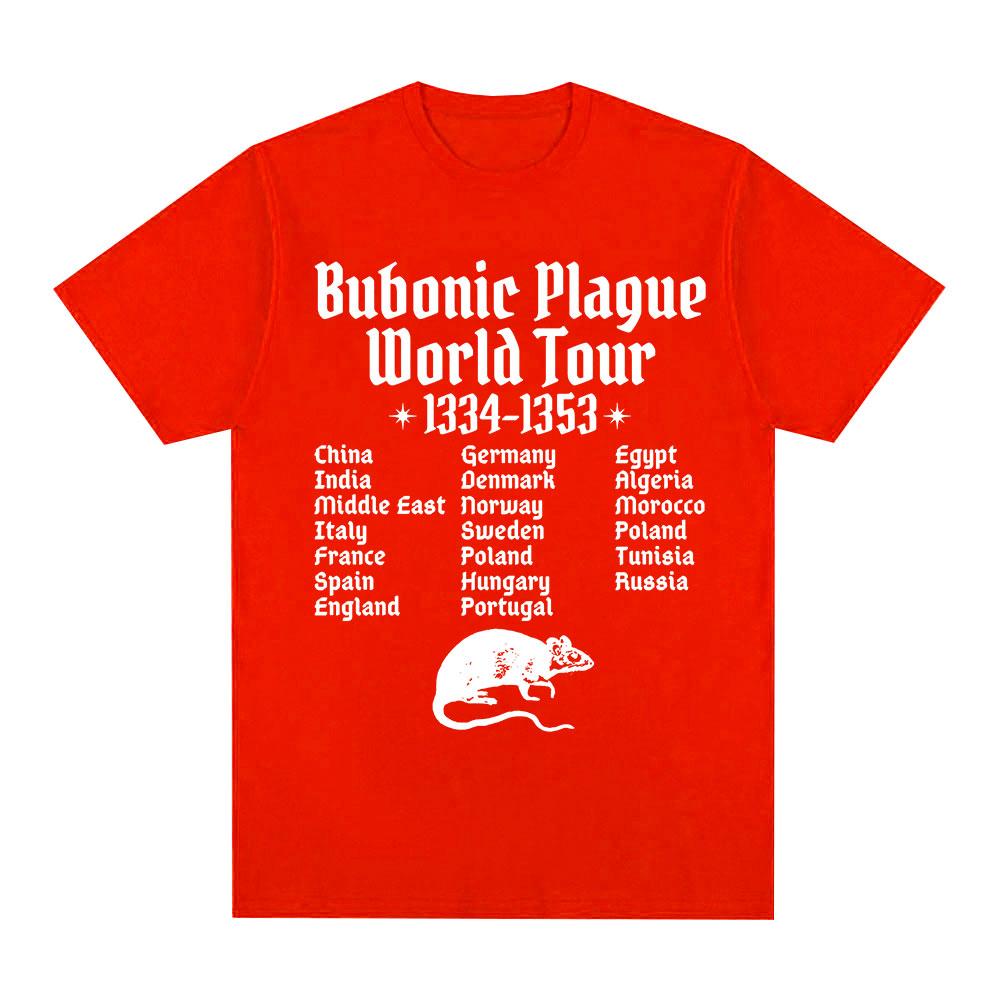 Bubonic Plague World Tour T-shirt Men Women Funny Mouse Rat Meme Gothic T Shirt Vintage Casual Oversized T Shirts Streetwear