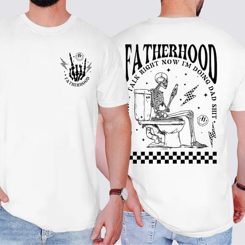 Fatherhood Doing Dad Shit Funny Dad T Shirt Fathers Day Gift Summer Short Sleeve Polyester Unisex T Shirt Birthday Gifts Gothic Top