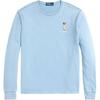 Polo Solid Color Bear Embroidered Crew Neck Long Sleeve T-Shirt Men Tops Blue MNPOTSH16820355-400