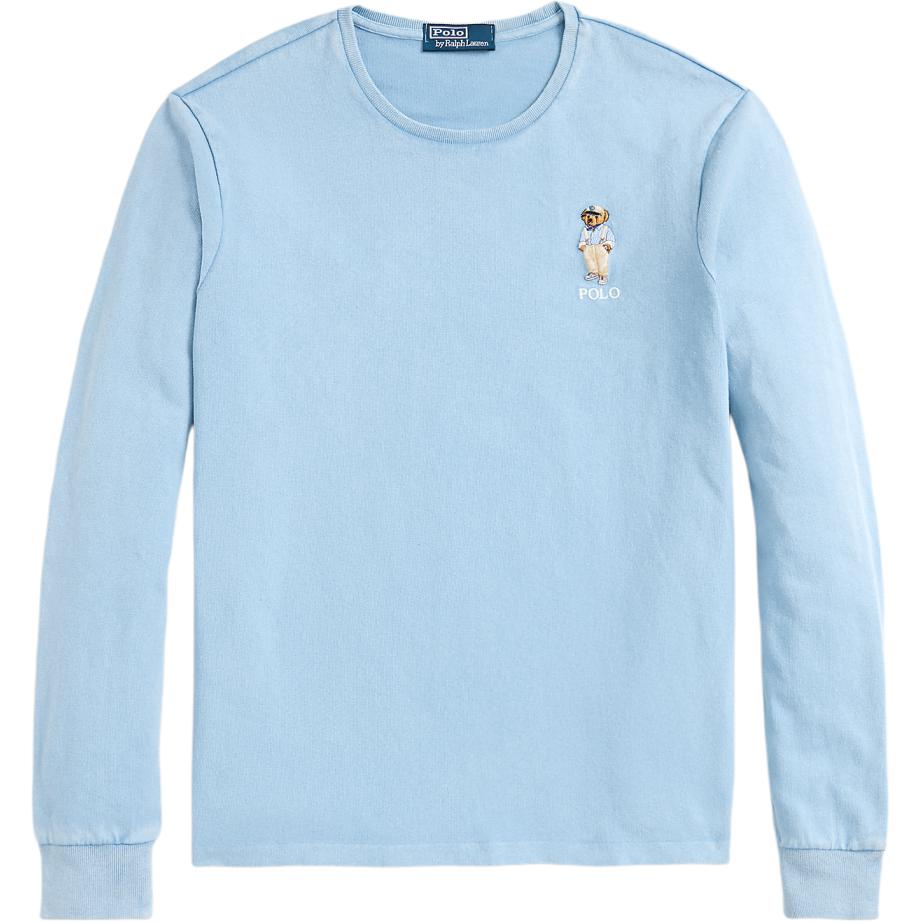 

Polo Ralph Lauren Однотонная футболка с вышивкой медведя, с круглым вырезом и длинным рукавом, мужская, топы, синяя, MNPOTSH16820355-400 M