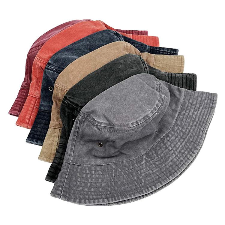 Cotton Washed Vintage Bulk Plain Custom Denim Fisherman Caps Design Your Own Bucket Hat