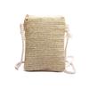 Straw Bag Women's 2025 New Solid Color Simple Shoulder Messenger Bag Travel Mobile Phone Bag Wallet Beach Women's Bag