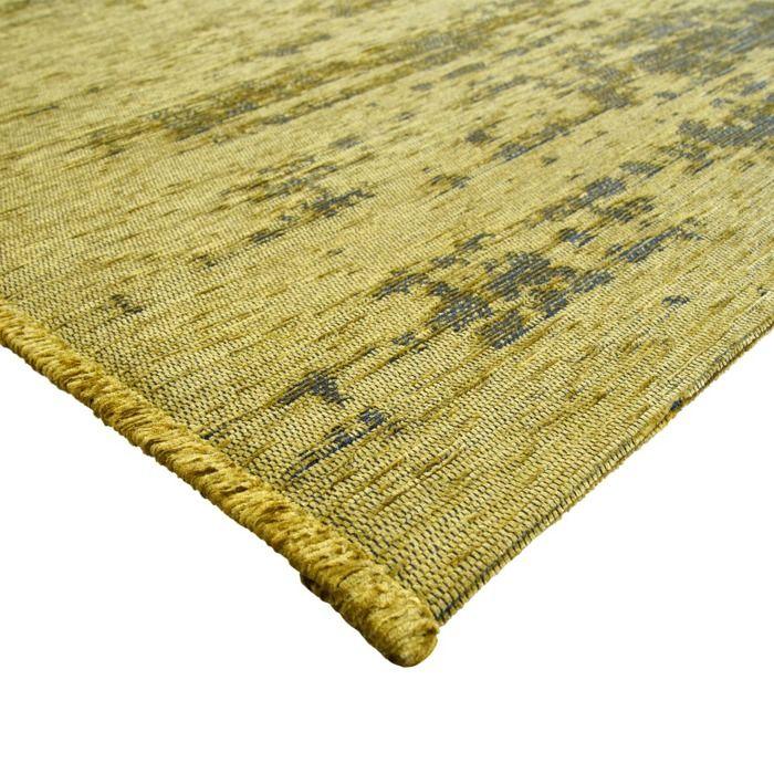 Tapis moderne motif abstrait jaune 160x230