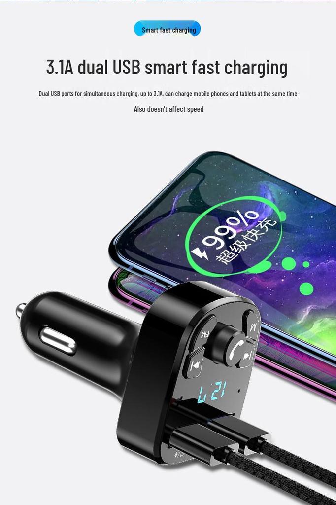 Bluetooth Car MP3 Player & USB Charger with Phone Transmitter