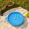 Foldable Pet Bowl Portable Slow Feeder Bowl with Suction Cups Non-Slip Silicone Collapsible