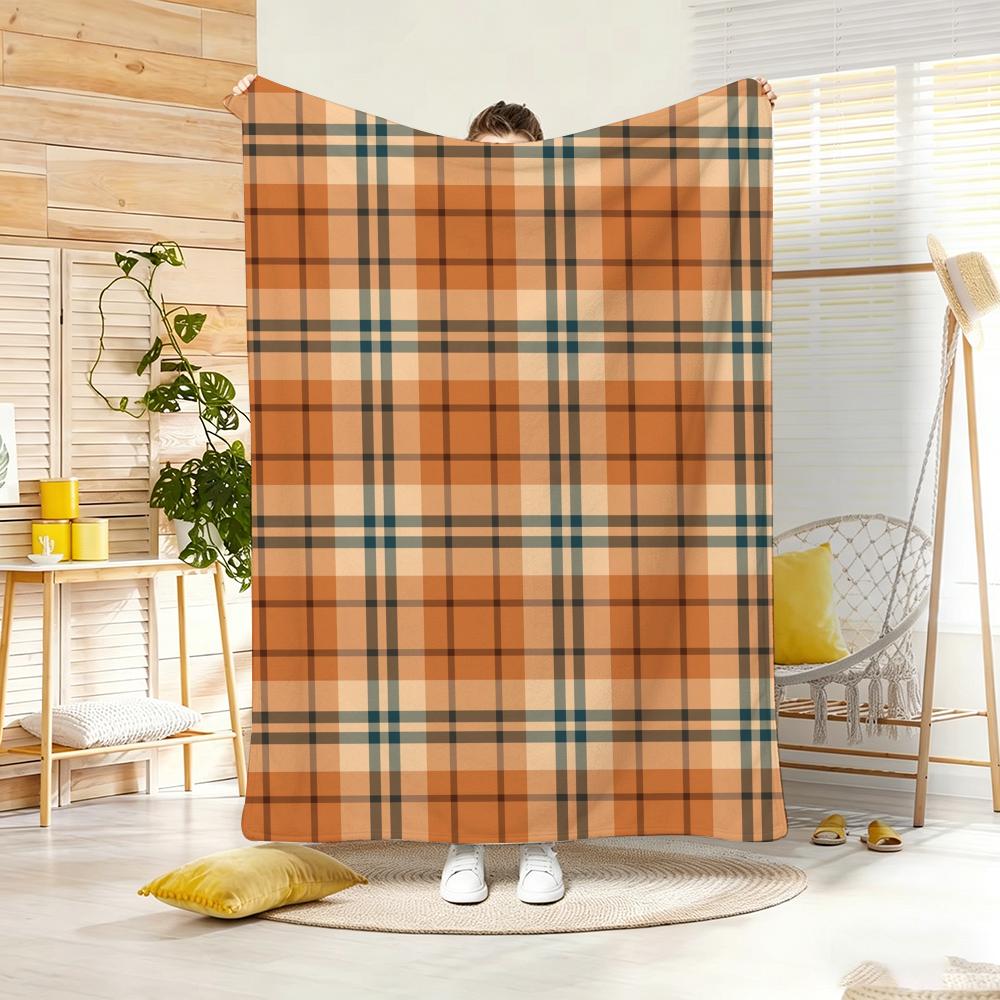 chubby PPlaid Throw Lightweight g Flannel Blanket Soft Skinfriendly for Summer Cooling