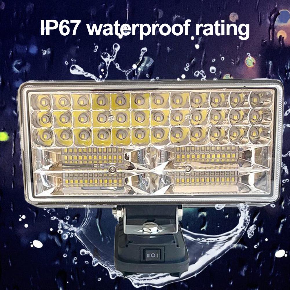 48V Cordless LED Work Light Spotlight for Makita 18V Li-ion Battery BL1430 BL1830 Outdoor Flashlight Emergency Light Dual USB