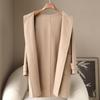 Women's Spring 2026 Hooded Double-Faced Wool Coat with Horn Buttons