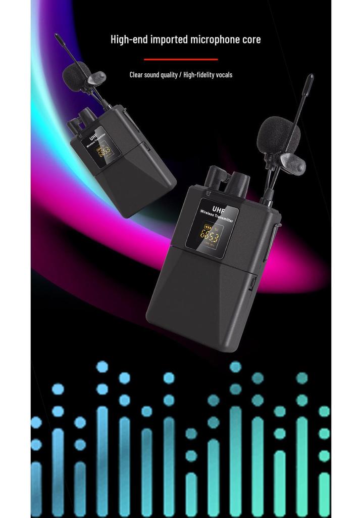 UHF Wireless Lapel Clip Microphone & Headset for Stage Performance and Teacher Amplification