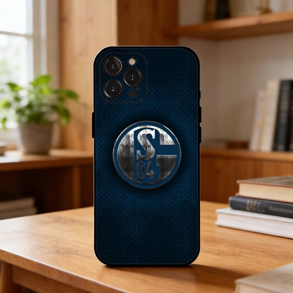 S-Schalke 04 T-Team Colors Sleek Phone Case For iPhone17,16,15,14,13,12Plus,Pro Max,XS,5G Soft Silicone Black Cover