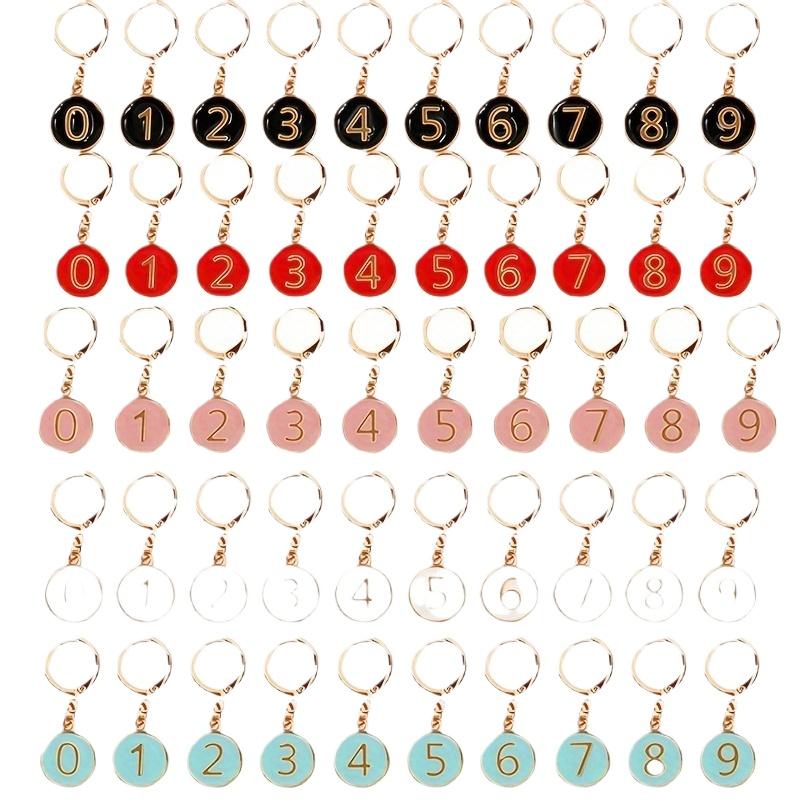 10PC/Set Markers New Year's Festive Projects Alloy Enamel Numbered Knit For Crochet and Knitting