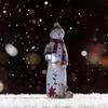 Christmas Decoration Vintage Snowman Figurine with Lantern Handmade Resin Statue for Outdoor Christmas Decor for Indoor Home