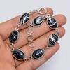 Dazzling Top Grade Qualite 100% Natural Black Rainbow Calsilica Oval Shape Ethnic Handmade Jewelry 925 Steling Silver Bracelet 7-8" WSJ-5202