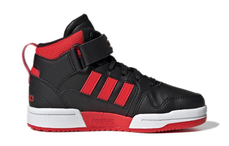 Adidas Neo Postmove Synthetic Leather Slip Resistant Abrasion Resistant High top Children's Basketball Shoes Kids' GW0460