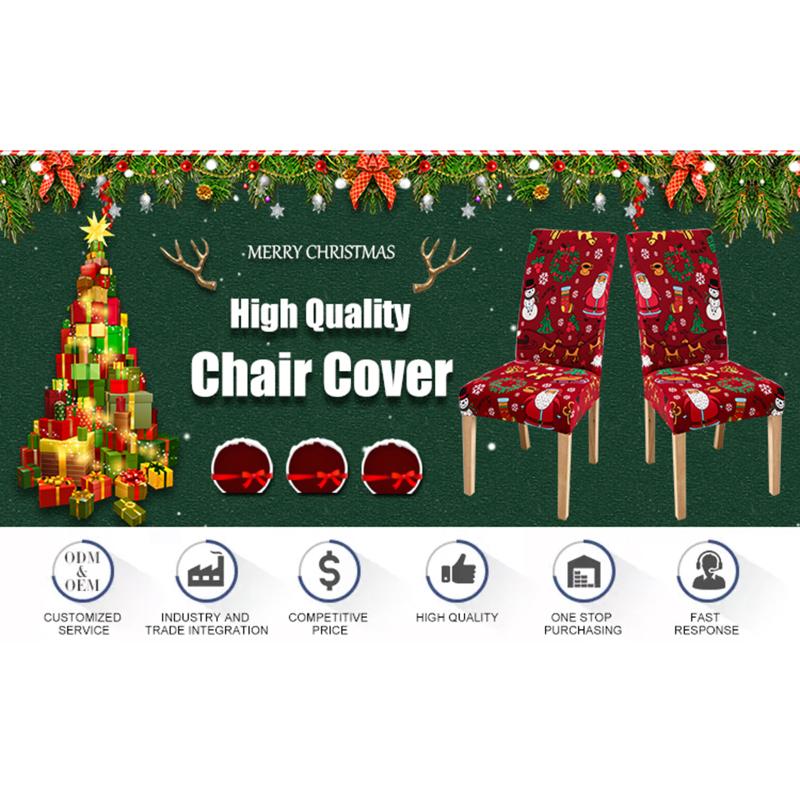 Christmas Chair Covers Stretch Washable Christmas Chair Protector Slipcovers For Kitchen Home Dining