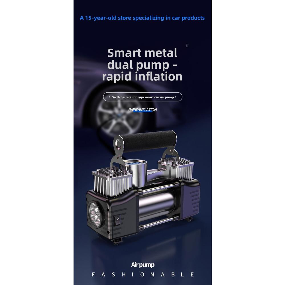 Vehicle Air Pump High Power Multifunctional Portable Electric Double Cylinder High Pressure Speed Punch Tire Air Pump for Automobile